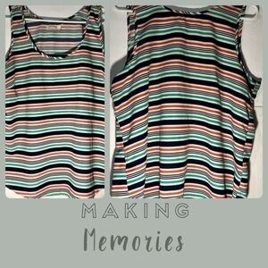 FADED GLORT MULTICOLORED STAPPED LIGHTWEIGHT WOMANS TANK TOP SIZE XXL